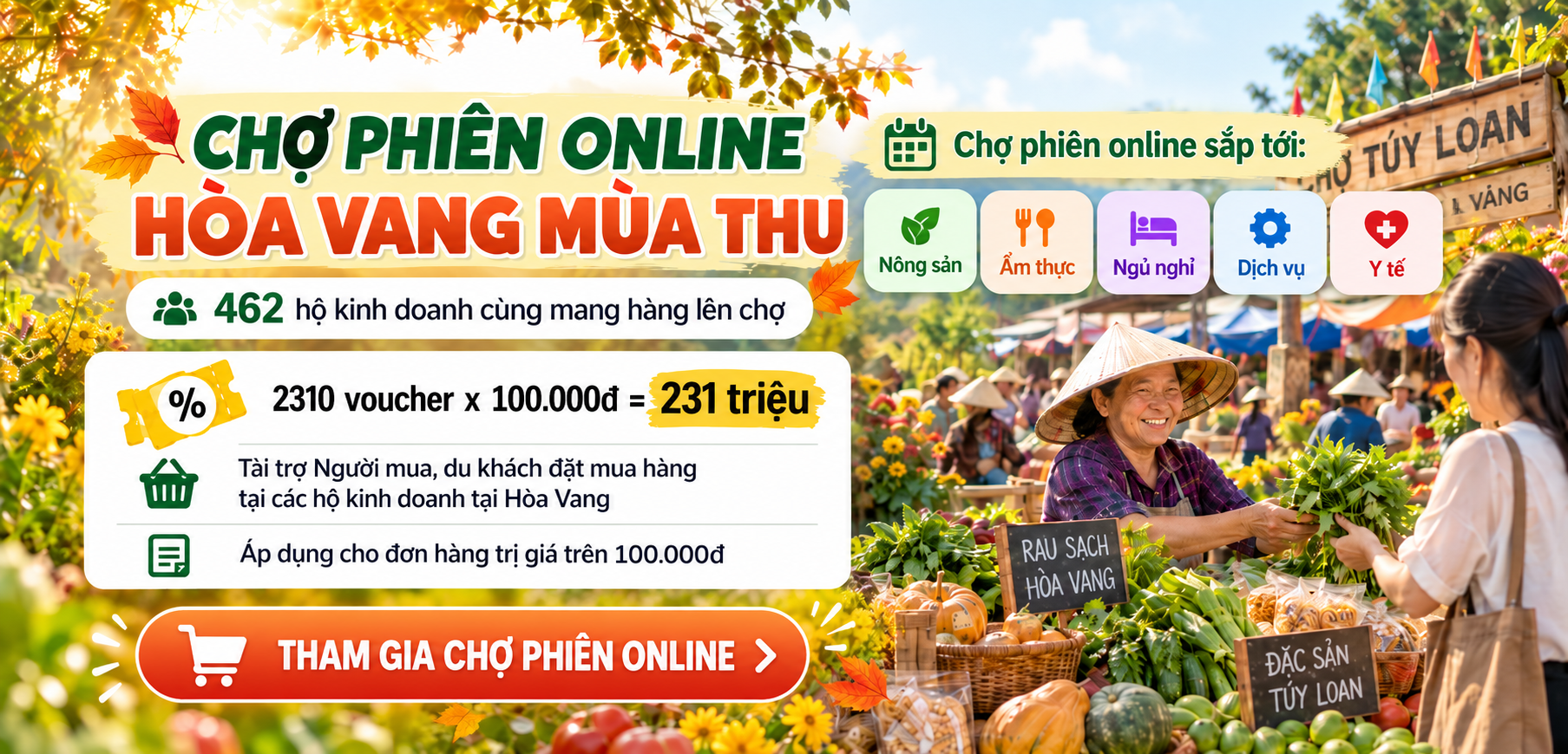 Chợ phiên online Hòa Vang mùa thu